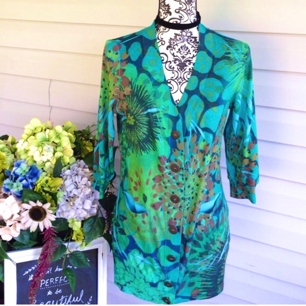 Gorgeous Emerald Embellished Cardigan
